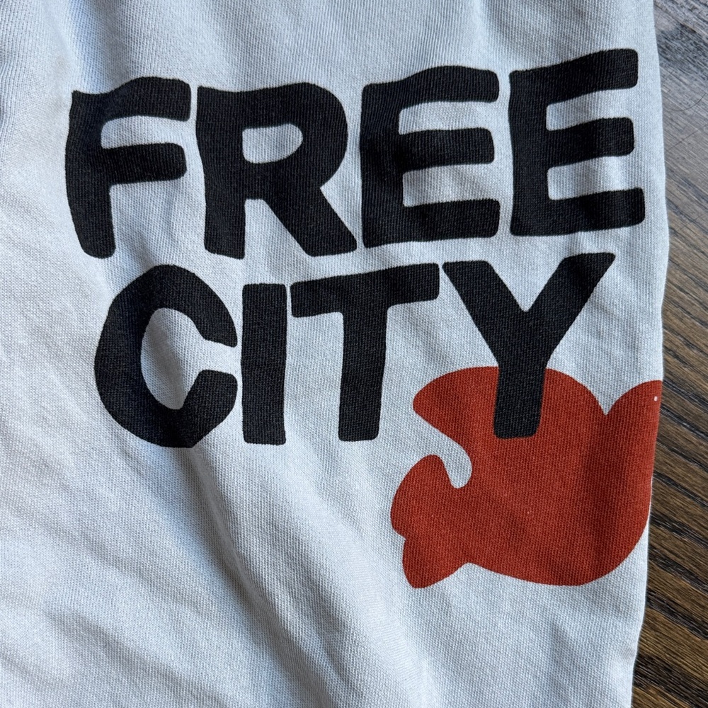 Freecity Gray Sweatpants with Red Graphic